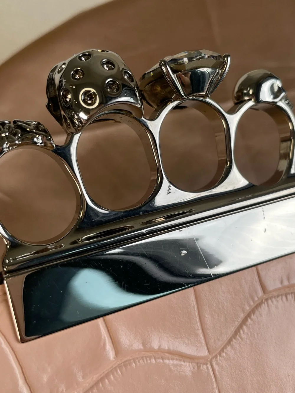NWT Alexander McQueen Knuckle Clutch with Dust Bag and Branded Cards